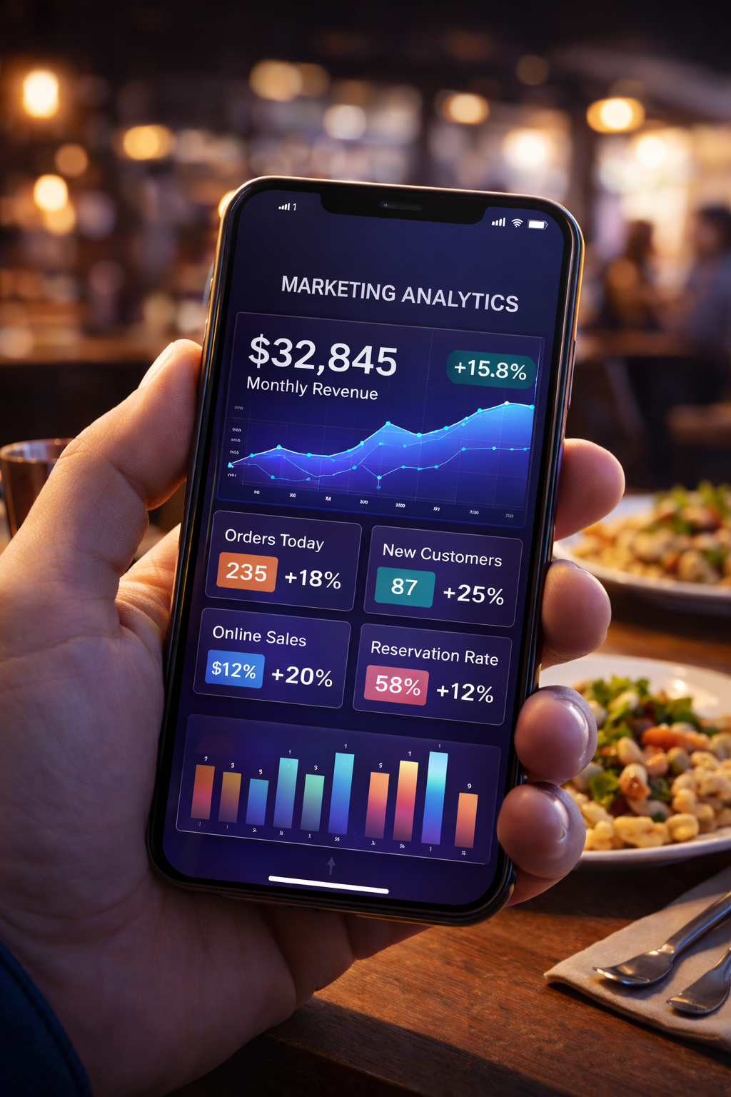 Market analytics dashboard mockup